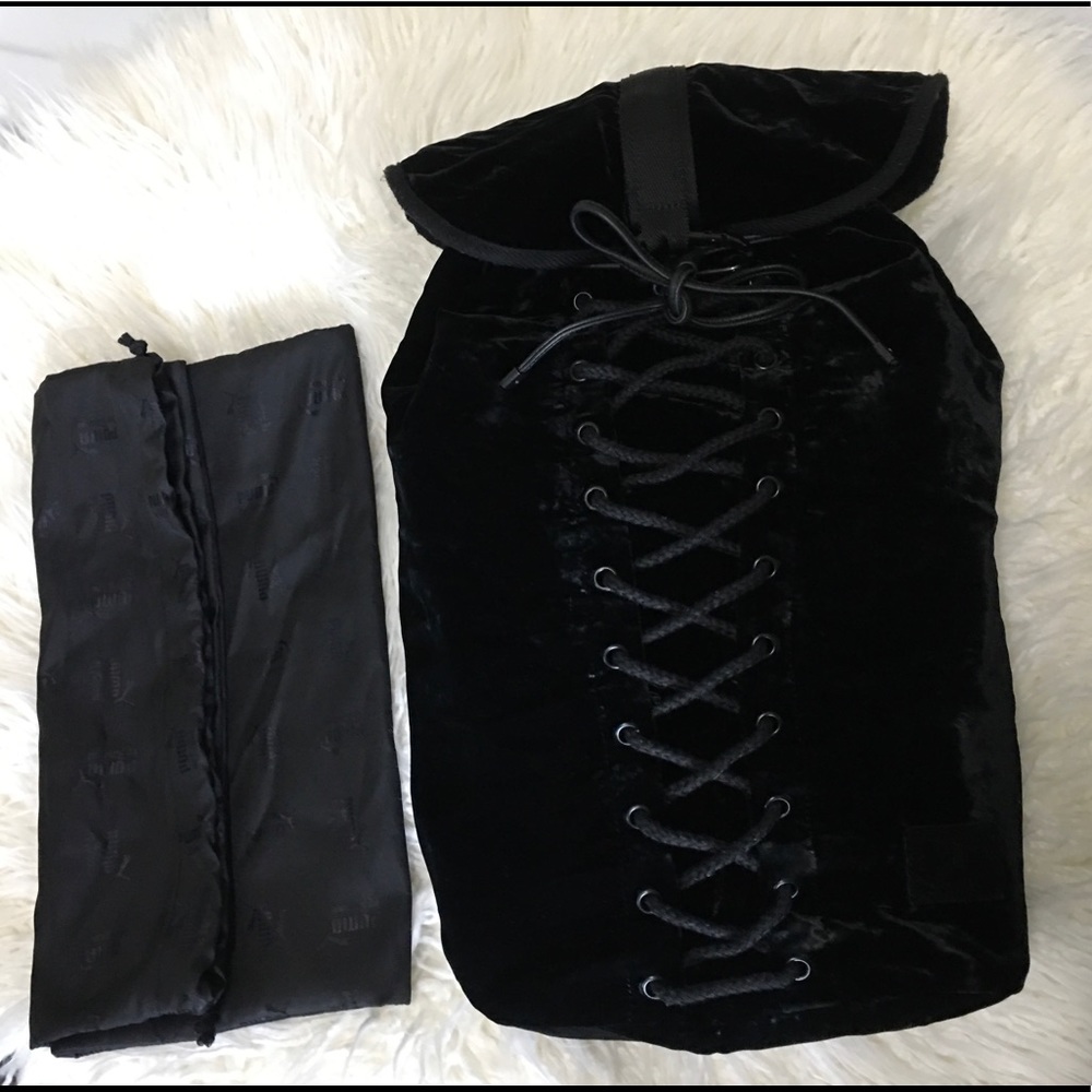 Limited Edition Black Fenty Puma X By Rhianna- Velvet Lace Up Backpack